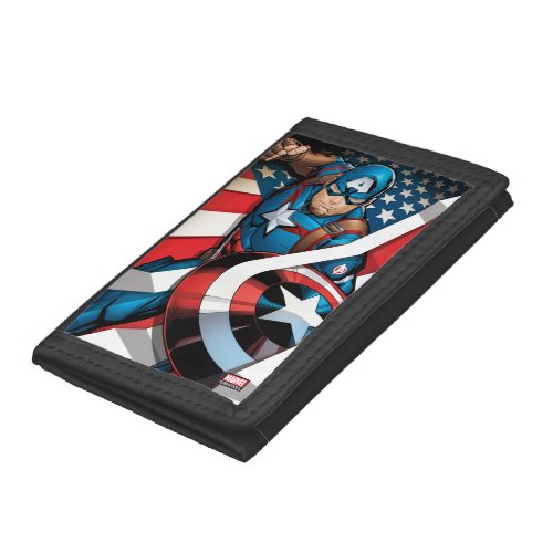 Avengers Classics  Captain America With Stripes Trifold Wallet