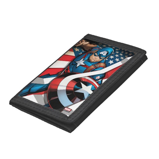 Avengers Classics | Captain America With Stripes Trifold Wallet (Bottom)
