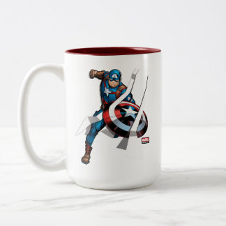 Avengers Classics | Captain America With Stripes Two-Tone Coffee Mug