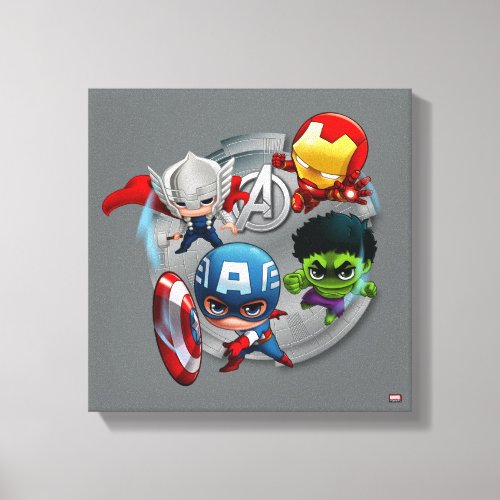 Avengers Classics  Chibi Avengers Assembled Canvas Print