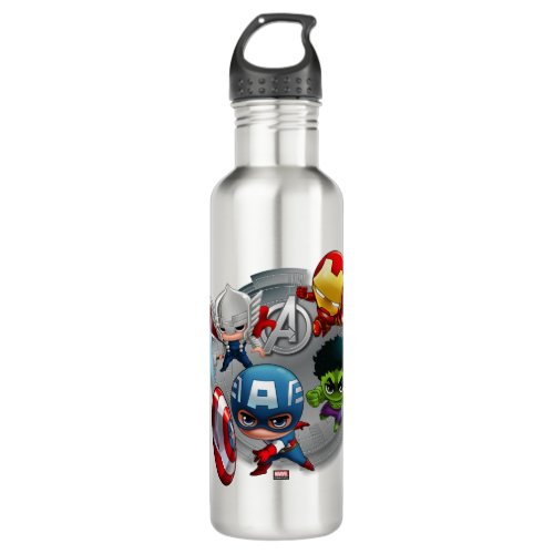 Avengers Classics  Chibi Avengers Assembled Stainless Steel Water Bottle