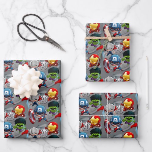 Avengers Classics  Chibi Avengers Assembled Wrapping Paper Sheets