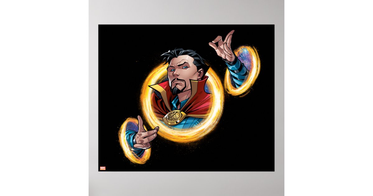 Avengers Classics Doctor Strange Through Portals Poster Zazzle Com