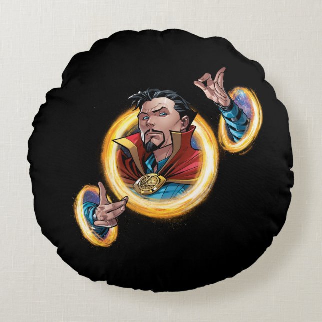 Avengers Classics | Doctor Strange Through Portals Round Pillow (Front)