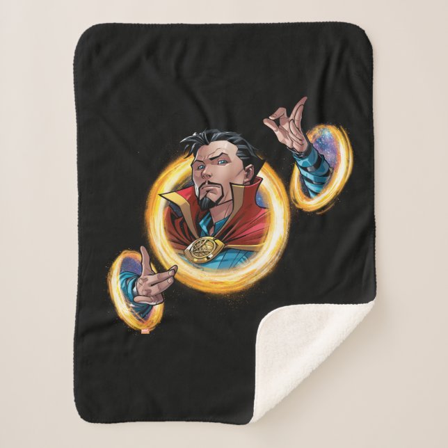 Avengers Classics | Doctor Strange Through Portals Sherpa Blanket (Front)