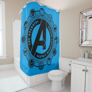 Avengers Classics   Earth's Mightiest Heroes Icons Shower Curtain