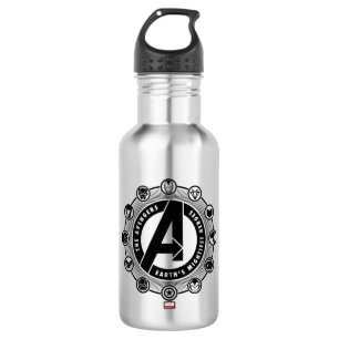 Avengers Classics   Earth's Mightiest Heroes Icons Stainless Steel Water Bottle
