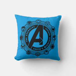 Avengers Classics   Earth's Mightiest Heroes Icons Throw Pillow