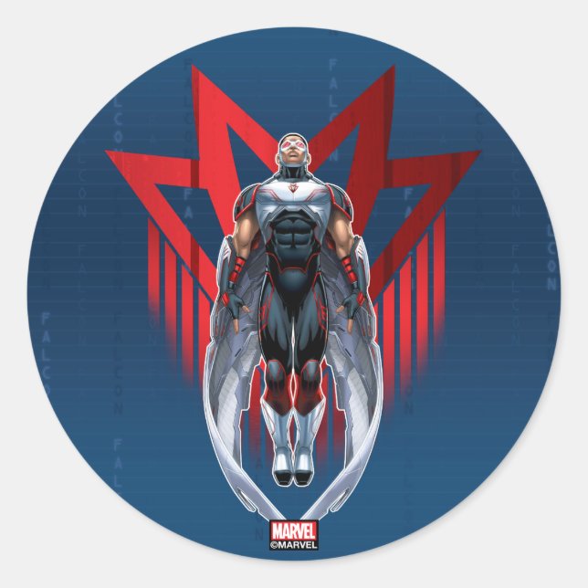 Avengers Classics | Falcon Icon Badge Classic Round Sticker (Front)