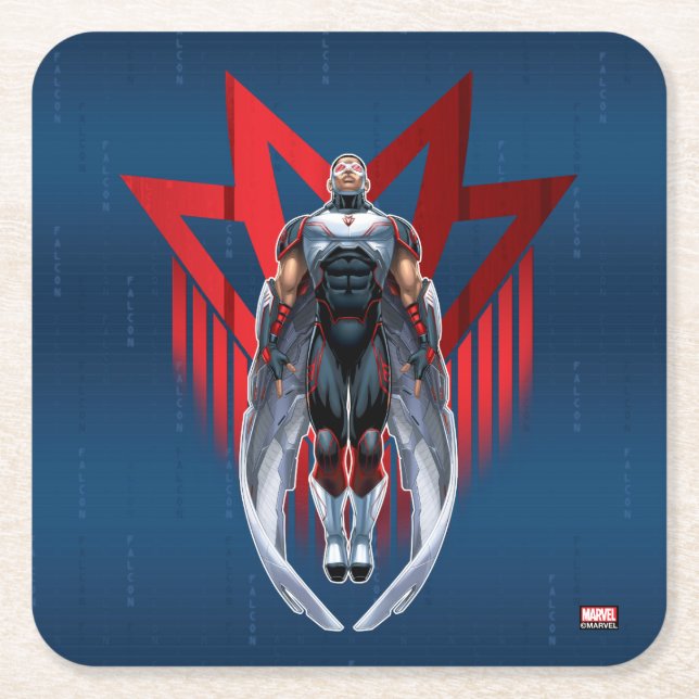 Avengers Classics | Falcon Icon Badge Square Paper Coaster (Front)