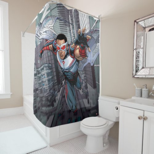 Avengers Classics  Falcon In Flight Shower Curtain