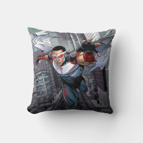 Avengers Classics  Falcon In Flight Throw Pillow