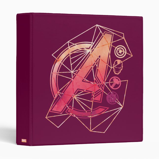 Avengers Classics | Geometric Avengers Icons 3 Ring Binder (Front/Spine)