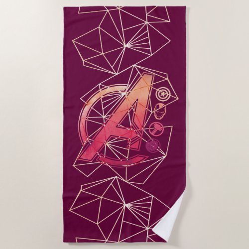 Avengers Classics  Geometric Avengers Icons Beach Towel