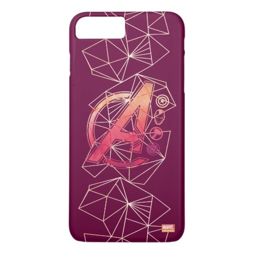 Avengers Classics  Geometric Avengers Icons iPhone 8 Plus7 Plus Case