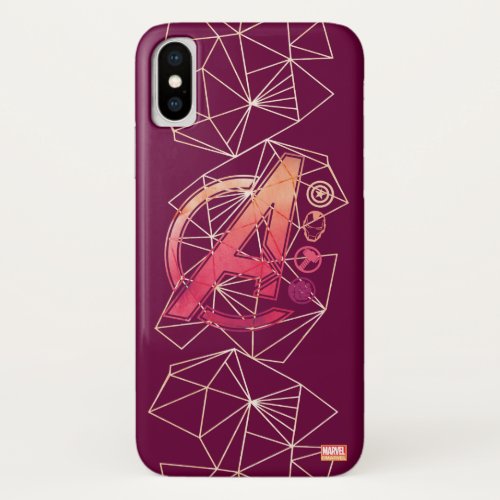 Avengers Classics  Geometric Avengers Icons iPhone X Case