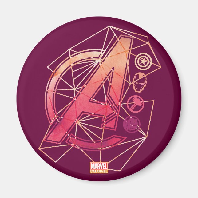 Avengers Classics | Geometric Avengers Icons Magnet (Front)