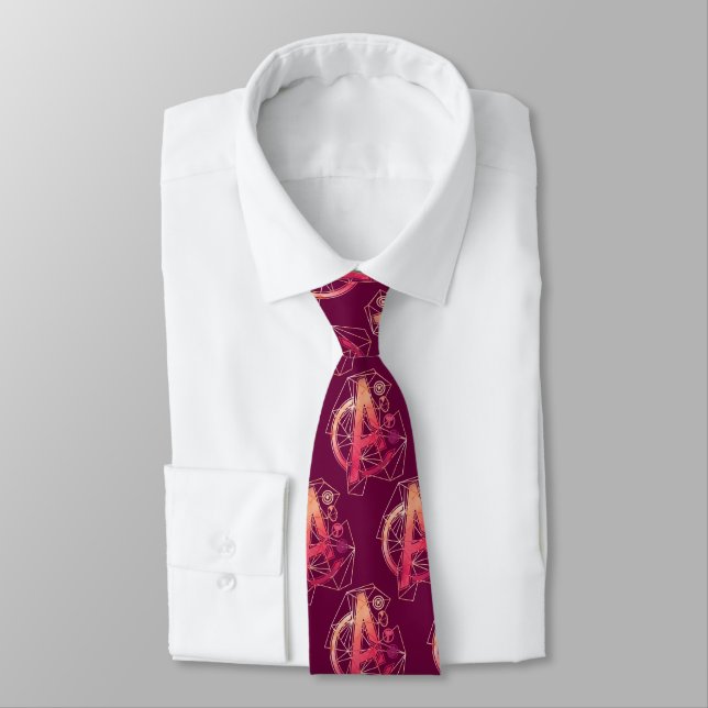 Avengers Classics | Geometric Avengers Icons Neck Tie (Tied)