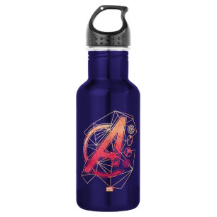 Avengers Classics   Geometric Avengers Icons Stainless Steel Water Bottle
