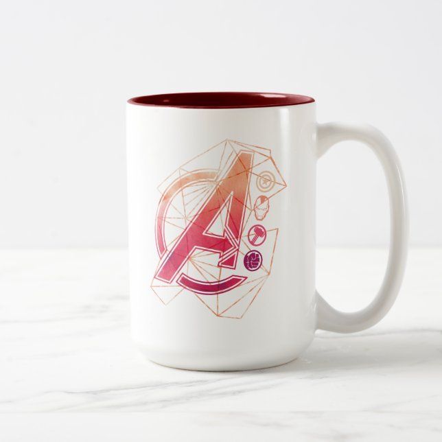 Avengers Classics | Geometric Avengers Icons Two-Tone Coffee Mug (Right)