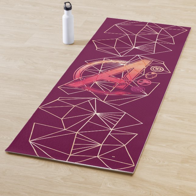 Avengers Classics | Geometric Avengers Icons Yoga Mat (In Situ)
