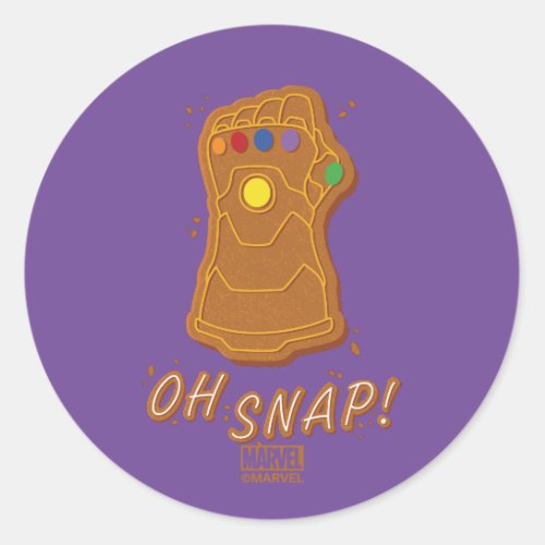 Avengers Classics  Gingerbread Thanos Oh Snap Classic Round Sticker