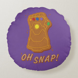 Avengers Classics   Gingerbread Thanos Oh Snap! Round Pillow