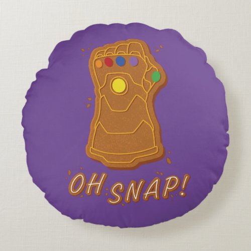 Avengers Classics  Gingerbread Thanos Oh Snap Round Pillow
