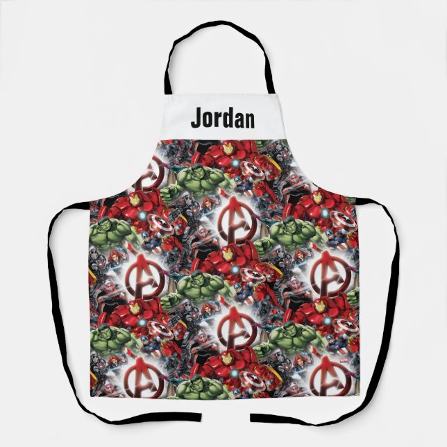 Avengers Classics | Glowing Logo Avengers Group Apron (Front)