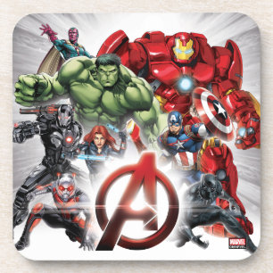 Avengers Classics   Glowing Logo Avengers Group Beverage Coaster