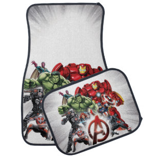 Avengers Classics   Glowing Logo Avengers Group Car Floor Mat