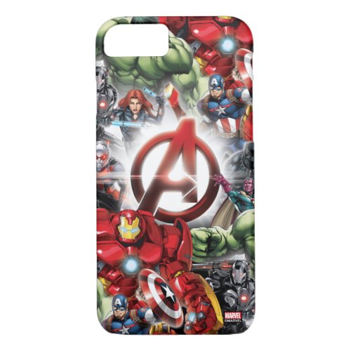 Avengers Classics  Glowing Logo Avengers Group iPhone 87 Case