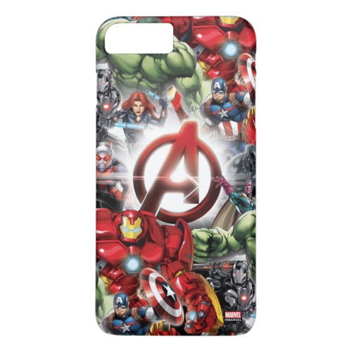 Avengers Classics  Glowing Logo Avengers Group iPhone 8 Plus7 Plus Case