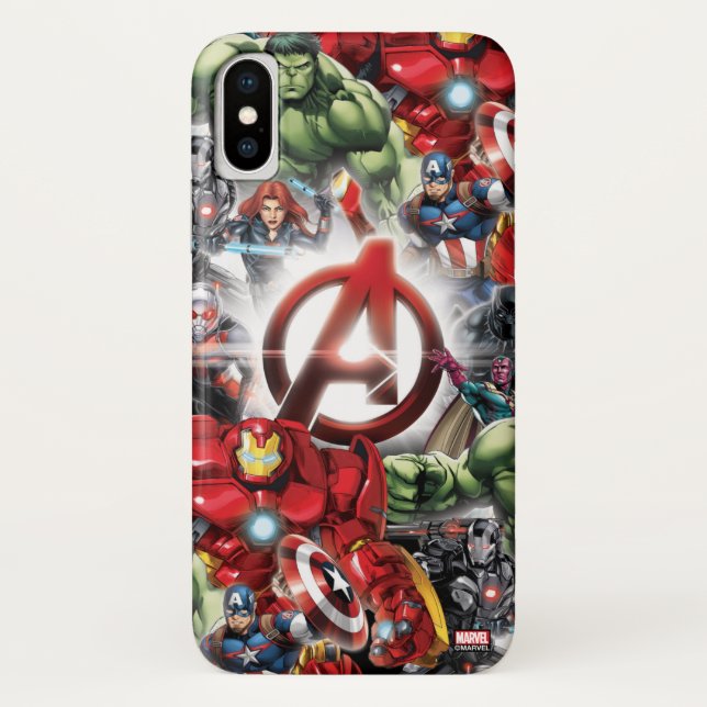 Avengers Classics | Glowing Logo Avengers Group Case-Mate iPhone Case (Back)