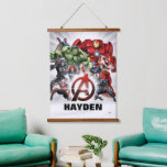 Avengers Classics | Glowing Logo Avengers Group Hanging Tapestry
