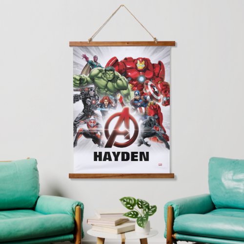 Avengers Classics  Glowing Logo Avengers Group Hanging Tapestry