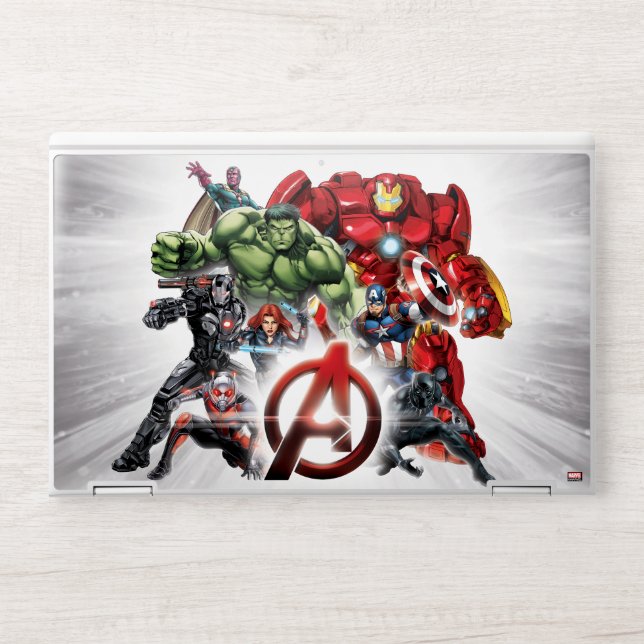 Avengers Classics | Glowing Logo Avengers Group HP Laptop Skin
