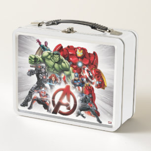 Avengers Classics Glowing Logo Avengers Group Metal Lunch Box