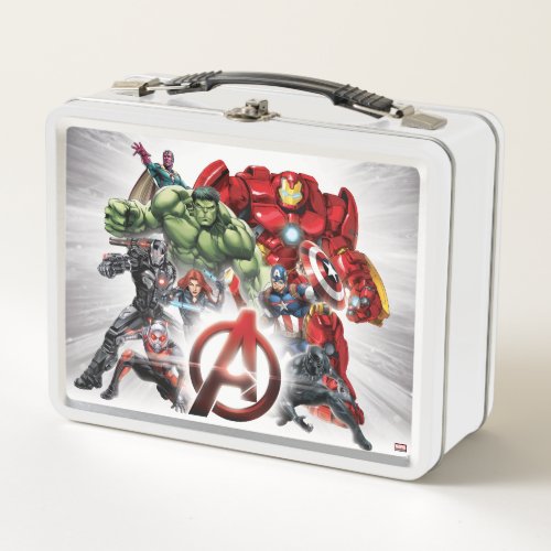 Avengers Classics  Glowing Logo Avengers Group Metal Lunch Box