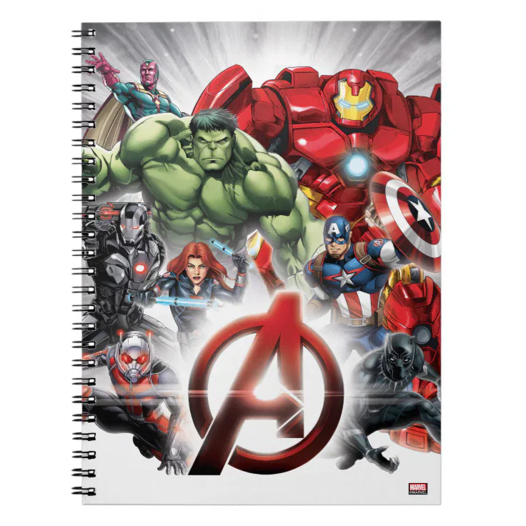 Avengers Classics | Glowing Logo Avengers Group Notebook | Zazzle