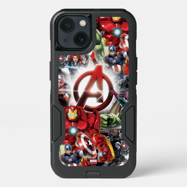 Avengers Classics | Glowing Logo Avengers Group Otterbox iPhone Case (Back)