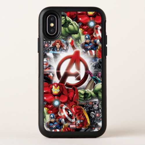 Avengers Classics  Glowing Logo Avengers Group OtterBox Symmetry iPhone X Case