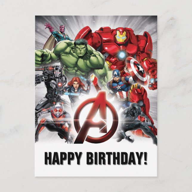 Avengers Classics | Glowing Logo Avengers Group Postcard (Front)