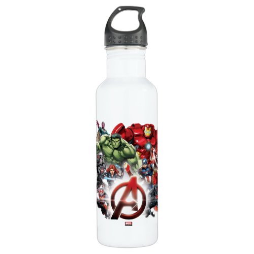 Avengers Classics  Glowing Logo Avengers Group Stainless Steel Water Bottle