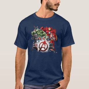 Avengers Classics Glowing Logo Avengers Group T-Shirt
