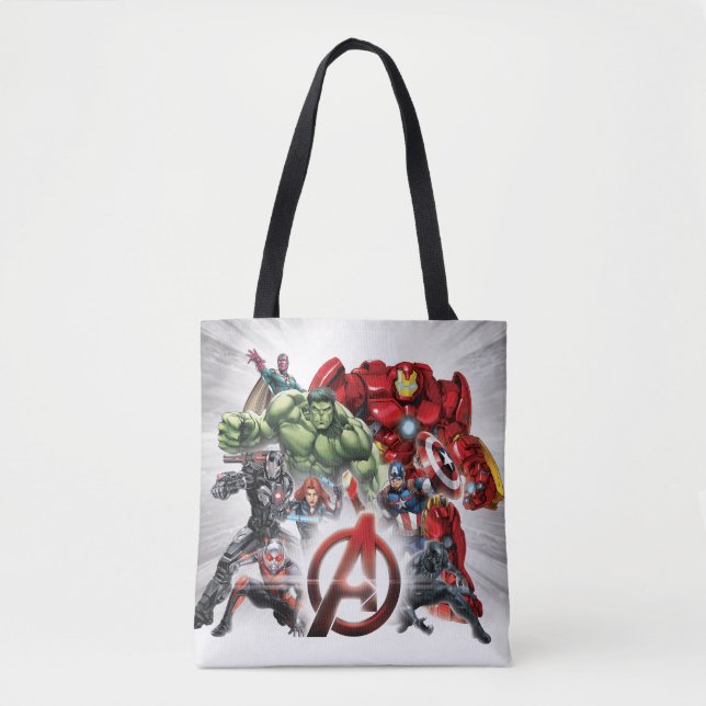 Avengers Classics | Glowing Logo Avengers Group Tote Bag (Front)