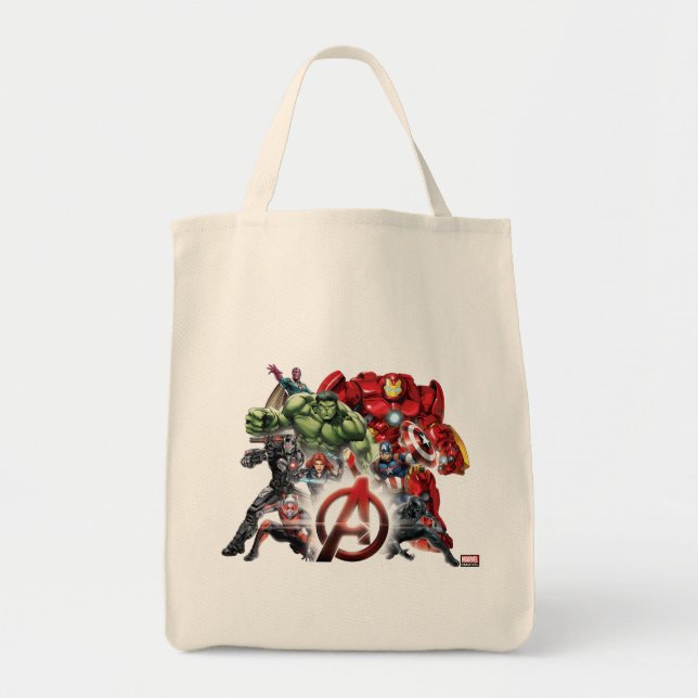Avengers Classics | Glowing Logo Avengers Group Tote Bag (Front)