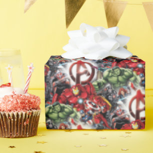 Avengers Classics   Glowing Logo Avengers Group Wrapping Paper