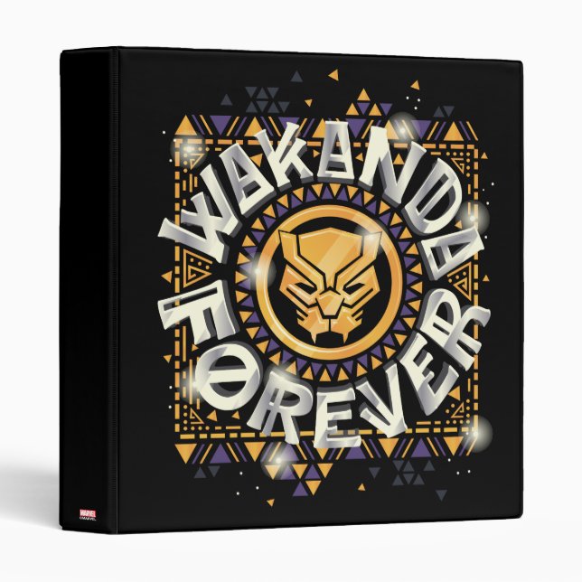 Avengers Classics | Golden Wakanda Forever Graphic 3 Ring Binder (Front/Spine)