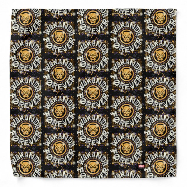 Avengers Classics | Golden Wakanda Forever Graphic Bandana (Front)
